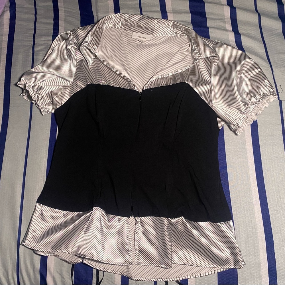 Black and White Corset Style Top
